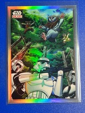 Topps Star Wars Galaxy Chrome 23 Refractor Ambush from Above Ewoks #49