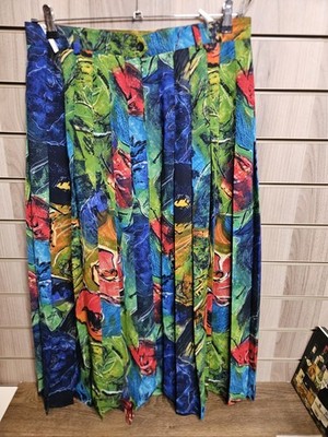 Gardeur Plissee Blumen Rock fließend Vintage Y2K Sommer fließend gefüttert UK W 34 in Med
