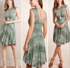 Anthropologie Moulinette Soeurs printed jersey aline dress green M