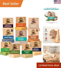 Natural Cold Process Soap for Men - Variety 10-Pack of Luxurious Scents 5oz Each