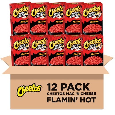 Cheetos Mac & Cheese Flamin' Hot 5.6oz Boxes 5.6 Ounce (Pack of 12), Orange 