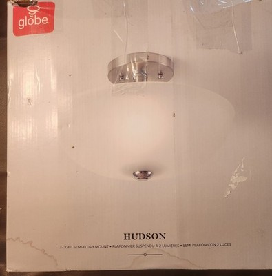 Globe Electric Hudson 8.25in. H X 13in. W X 13in. L Brushed Nickel Ceiling Light