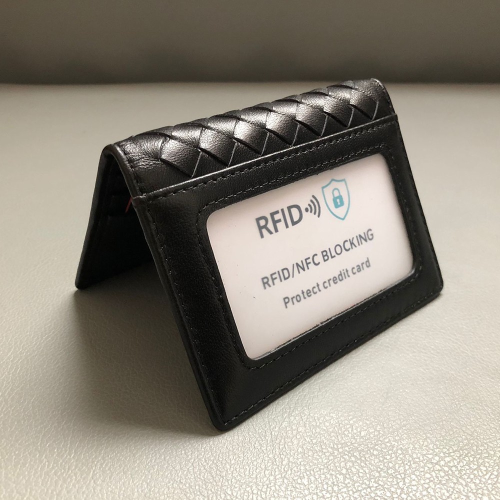 RFID Mens Slim Front Pocket Wallet Genuine Leather Bifold ID Credit Card Holder