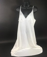 Vintage Nylon Full Slip Ladies White Lace Vassarette 38 LL