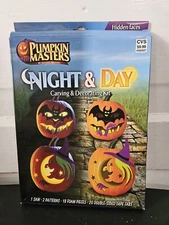 Pumpkin Masters Night & Day Carving and Decorating Kit Hidden Faces Patterns Saw