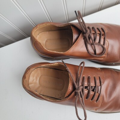 Joseph Abboud Plain Toe Oxford Leather Shoes Mens 9.5 D Tan 