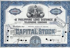 Philippine Long Distance Telephone Company, 1955  (50 Shares) - blau