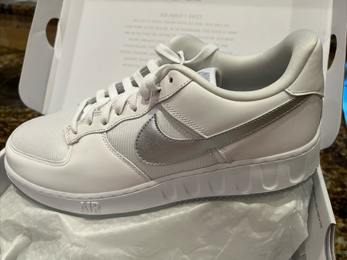 Size 10.5 - Nike Air Force 1 Unity Low White Silver | eBay