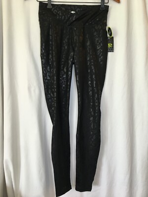 New Athletic Works High Waist Ankle Leopard Leggings Black S,M,L
