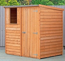 6x4 WOODEN GARDEN SHED OVERLAP PENT STORAGE WINDOW STORE SINGLE DOOR 6FT 4FT