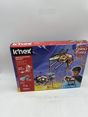 K'NEX 27044 Thrill Rides Space Invasion Roller Coaster Building Set Toy #V