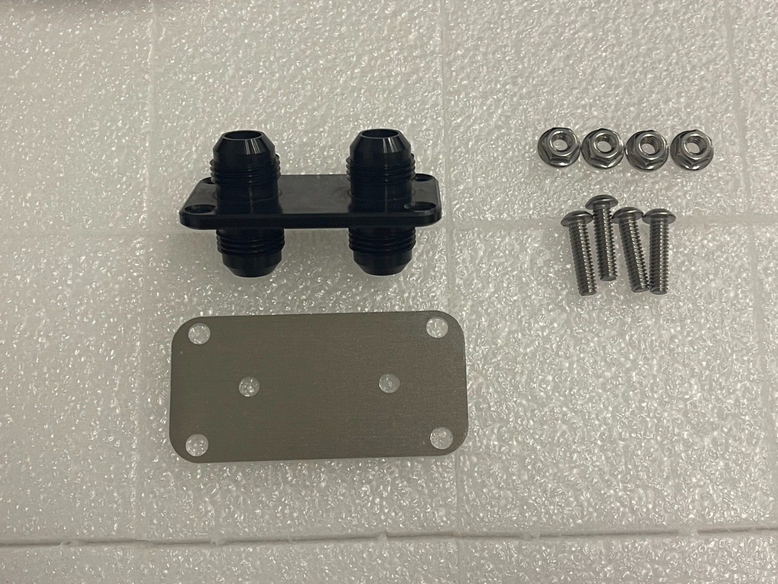 -10an BILLET BULKHEAD dual fittings. Two 10an in/out.