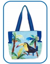 SD4351 Tropical Tucan Artistic Canvas 16"x3.5"x13" Shoulder Tote Handbag~