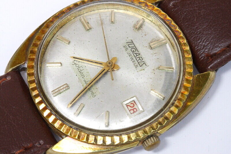 Tugaris golden leaves 25 jewels vintage watch -8086