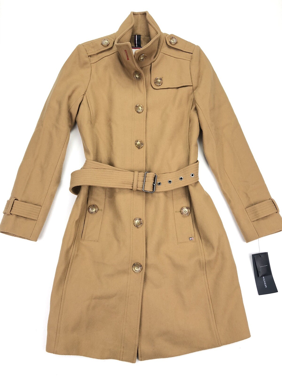 tommy hilfiger wool military coat