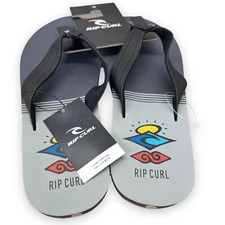 Rip Curl Sandals Men's 13 Black Ripper Open Toe Sun waves beach print New