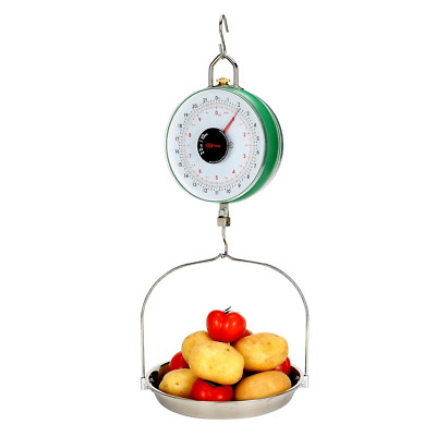 22LBS Double-Sided Display Mechanical Hanging Scale with Weighing Pan for Farm, 