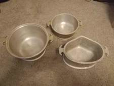Guardian Service Hammered Cast Aluminum  Shape Pan Set (No Lids) (Lot of 3)