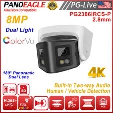 Hik Compatible 4K 8MP Panoramic 180° Dual Lens ColorVu Camera 2-Way Audio