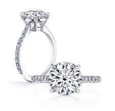 3.5ct Round Solitaire Sterling Silver CZ Wedding Engagement Ring Sz 2.5-15 S6835