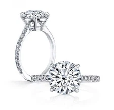 925 Sterling Silver Round Solitaire CZ Wedding Engagement Ring Size 2.5-15 S6835