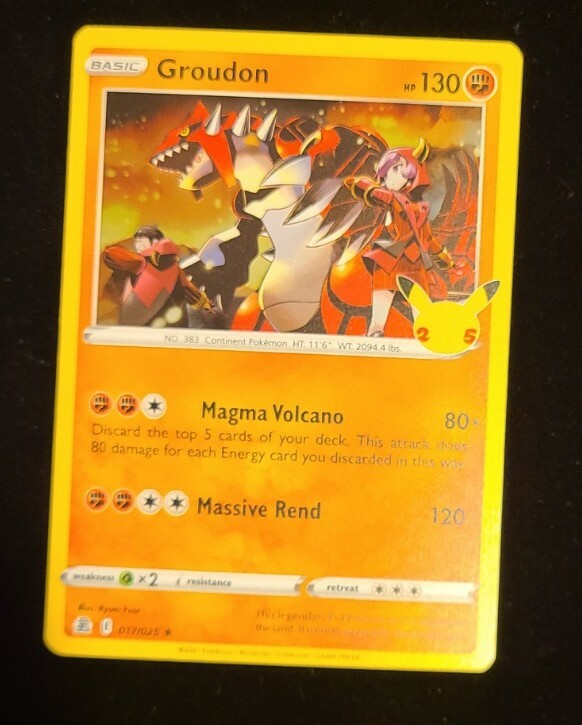Groudon Holo Rare Card- 017/025 Celebrations 25th