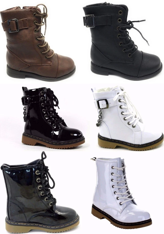 Niños Pequeños Bebés Niñas Combate Moda Cómodas Botas Zapatos Talla 9-13, 1-4 Foto 3 de 4