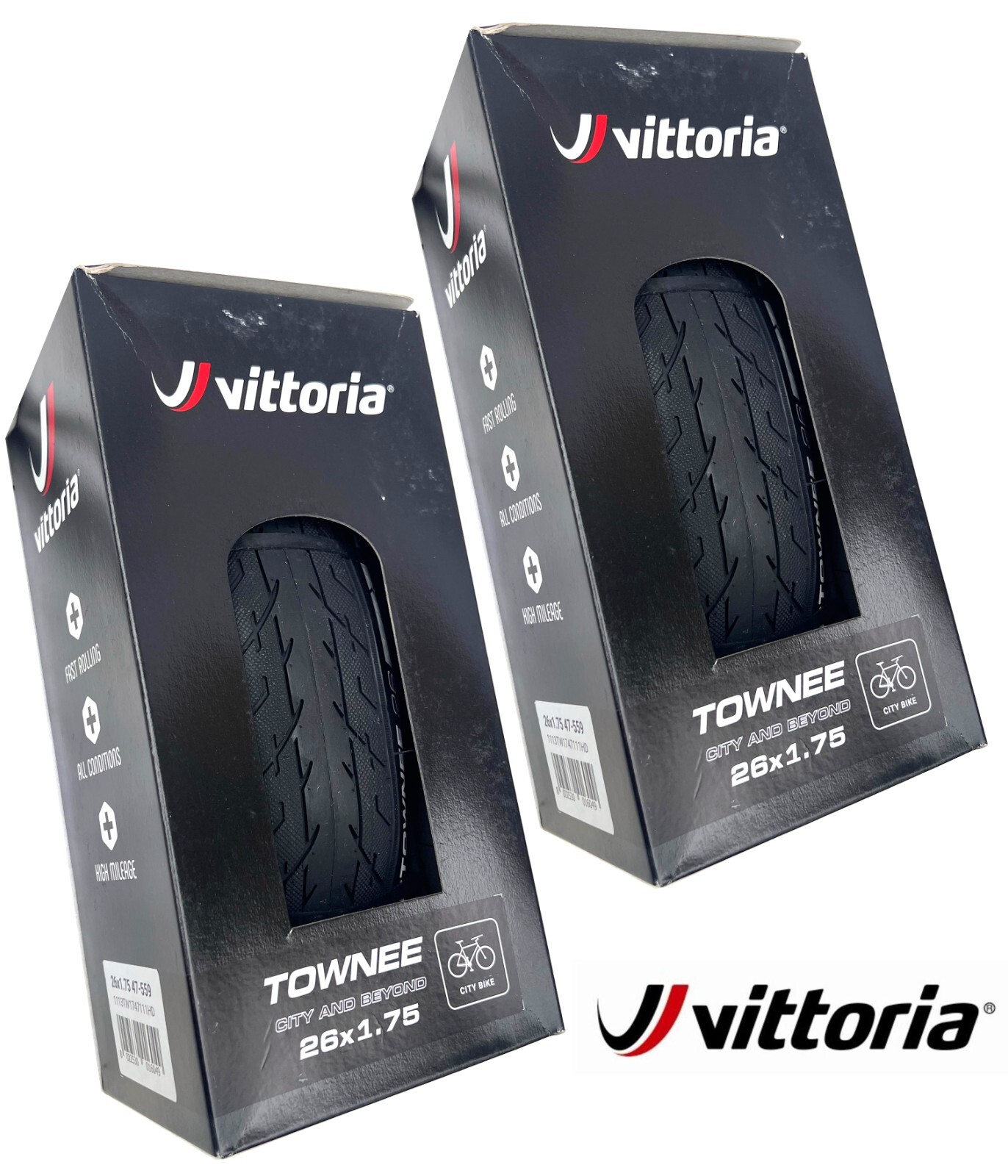 2 X Vittoria Townee 26 X 1.75 bicycle MTB Bike TIRE FOLDABLE Bicycle Bike tyres