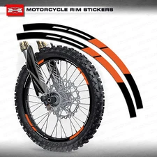 Wheel Rim Decal Sticker Tape Stripe Deco Orange Black,21"×18" 19"×17" 17"×17"