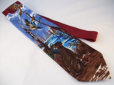 Reed St James Men's Necktie Duck Hunting Bird Dog Tie USA