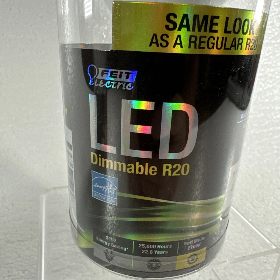 NEW 2 Pack Feit Electric LED Dimmable R 20 Reflector 45 W Replacement Light Bulb - Image 2 of 4