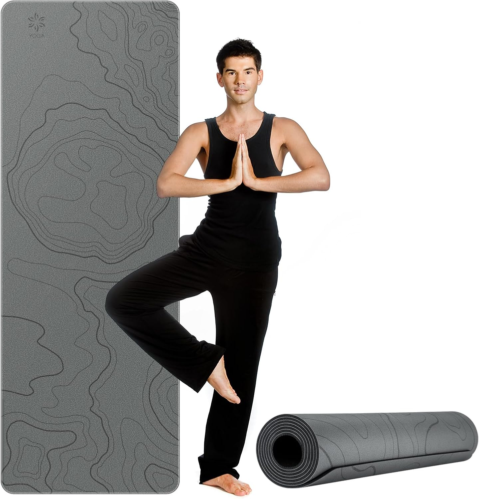 Non-Slip 4mm Nature Rubber Yoga Mat for Women and Men Anti-Tear Workout Mat
