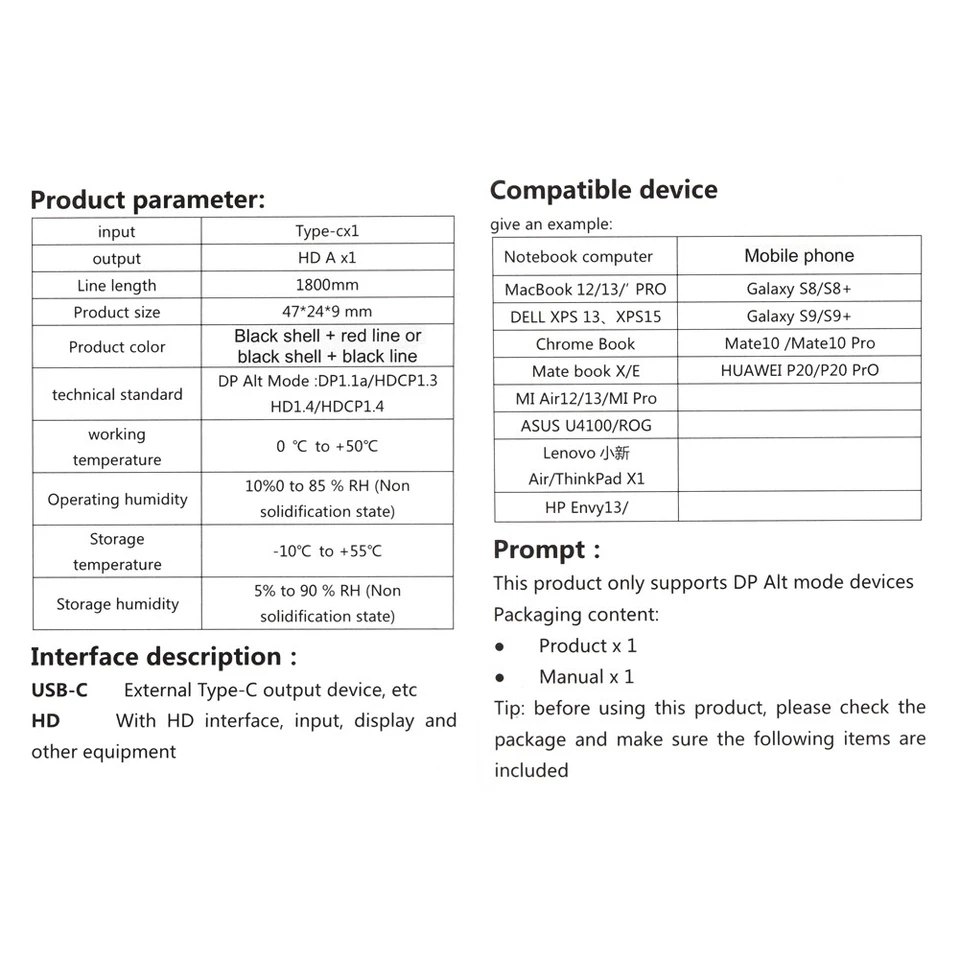 MHL USB-C Typ C zu HDMI 1080P HD-TV-Kabeladapter Für Android Samsung LG HUAWEI - Bild 3 von 4