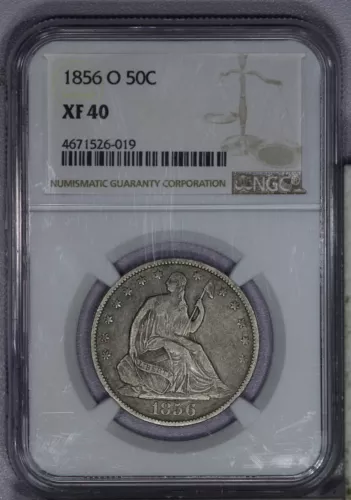 1856-O Liberty Seated Half Dollar 50c NGC XF40 EF40 - Sweet original coin! LB