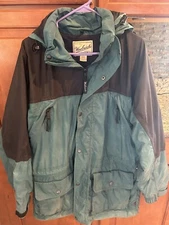 Vintage Woolrich Jacket Hydromax 2100 Windbreaker Hooded Green Black Mens Size L