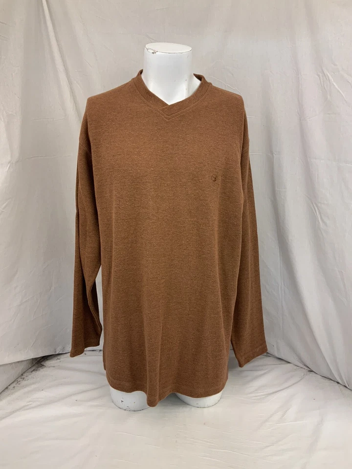 Suéter Cabeza de Pato L Naranja Algodón Poli Cuello en V Manga Larga YGI N2-375 Foto 2 de 4