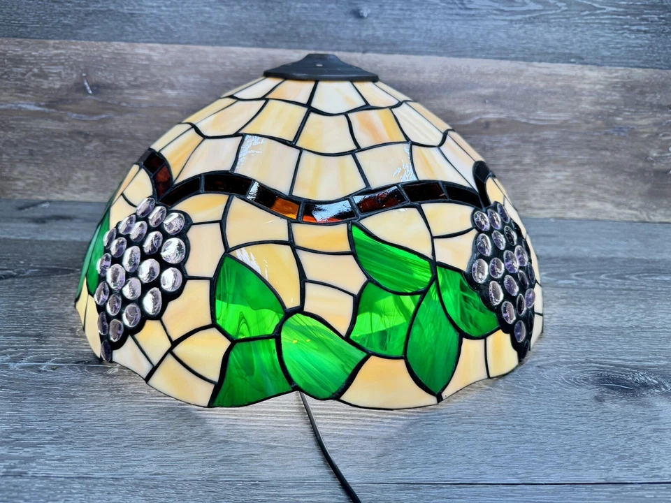 Tiffany стиль 17 x 8,5 «витражное стекло многоцветный подвесной светильник абажур только - Изображение 2 из 4