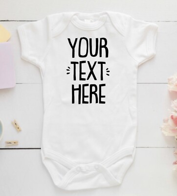 LOT 2 Onesie Personalized Baby Shower Gift U PIC SIZE, COLOR & TEXT New