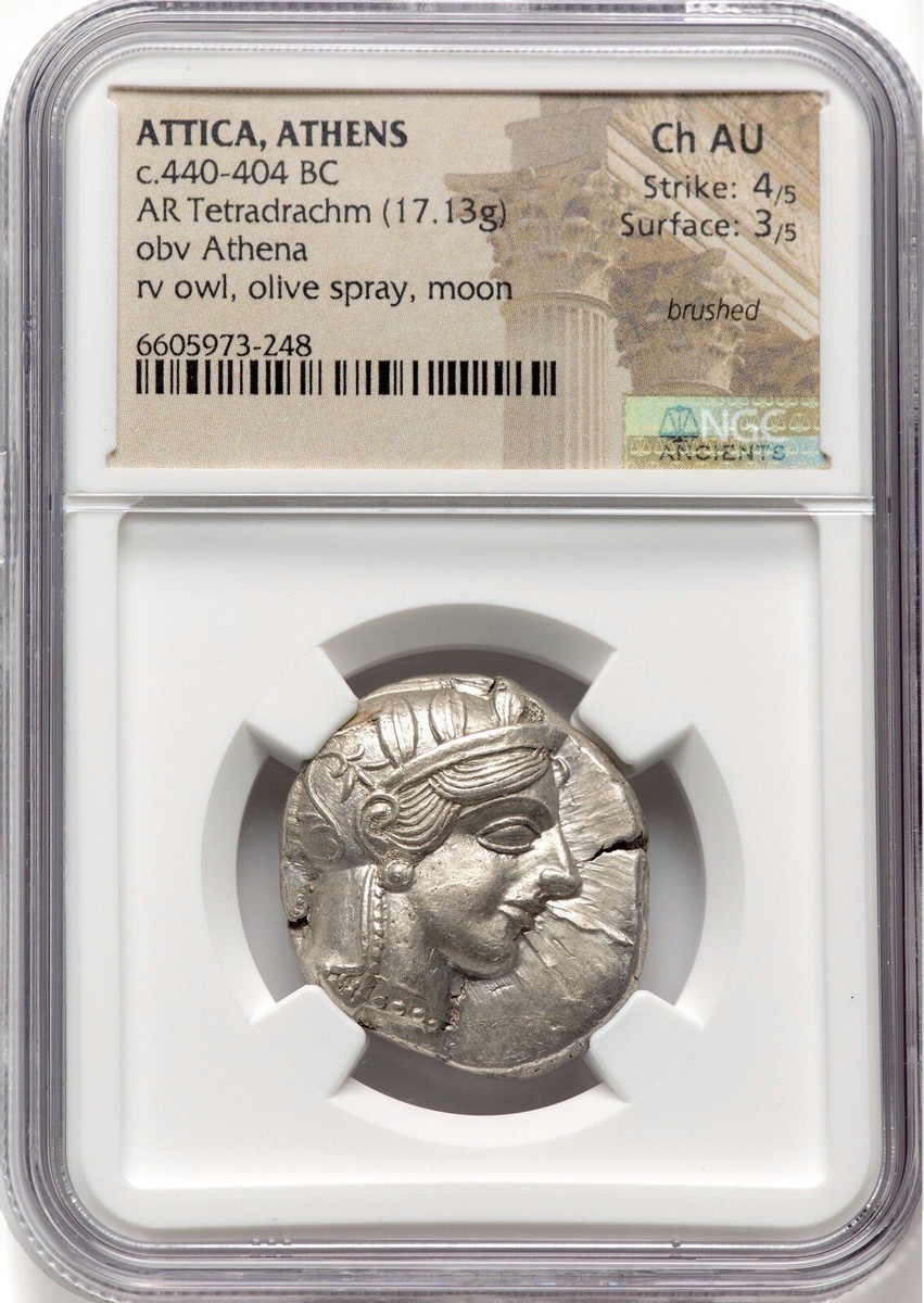 Attica Athens Greek Owl Silver Tetradrachm Coin (440-404 BC) - NGC