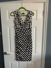 Phase Eight Polka Dot Navy and Cream - Size 10 