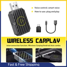 Auto Car Play Wireless Adapter CarPlay for IOS- iPhone Android Type-C USB 2-in-1