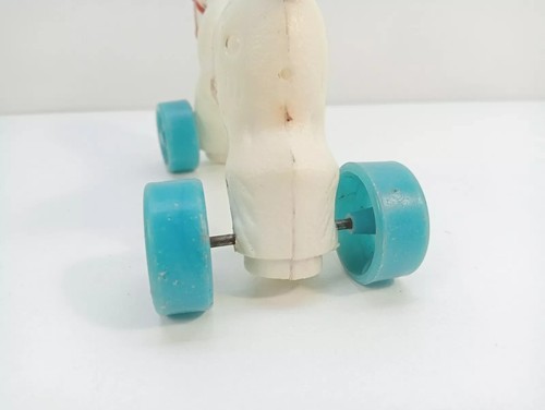 Rare Soviet Vintage Plastic Pull Toy, Horse on Wheels USSR Racing Horse on Wheel - Picture 11 of 23