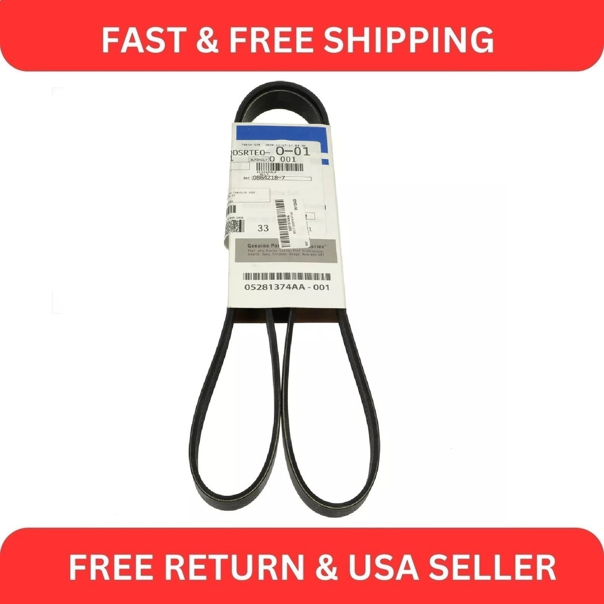 Mopar OEM Serpentine Belt For 2016-2026 Jeep Grand Cherokee & Dodge Durango – Part #5281374AA