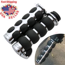 2pcs Motorcycle 1" Handlebar CNC Hand Grips For Harley Touring Electra Glide