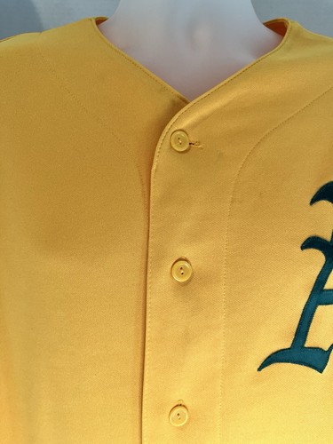 Oakland A's Button-Up Vintage Majestic Made in USA Trikot gelb Herren Größe Large - Bild 4 von 8