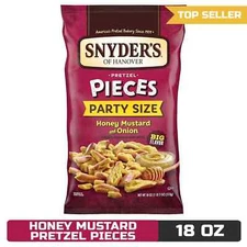 Snyder's of Hanover Pretzel Pieces, Honey Mustard and Onion, Party Size 18 oz