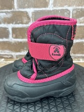 Kamik Snowbug Winter Lined Snow Boots Black Pink Toddler Girls Size 6