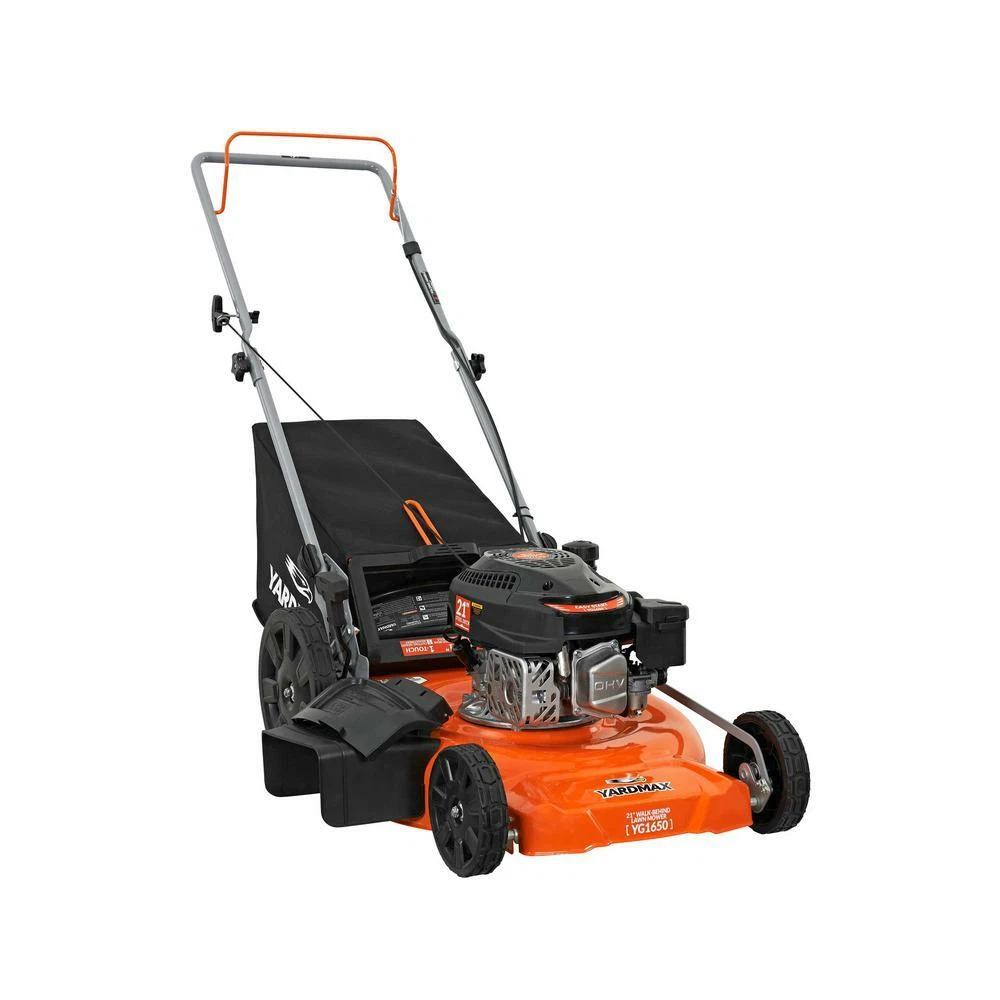 YARDMAX Walk Behind Gas Push Mower Side Discharge Rear Bag Adjustable Height