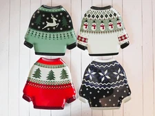 Christmas Ugly Sweater Appetizer Plates Set of 4 Melamine Snack Plates