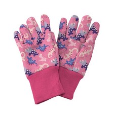 Kent & Stowe Pink Dinosaur Print Kids Gardening Gloves Soft Cotton Ages 3-6 Fit